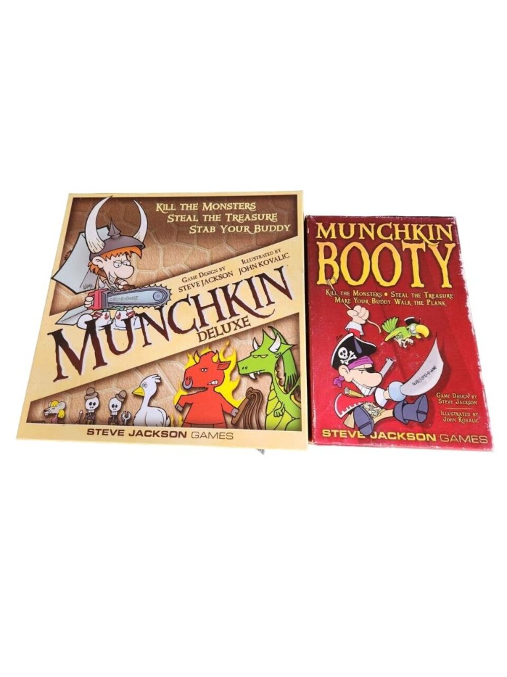 Munchkin Deluxe & Munchkin Booty Card Games Steve Jackson Games Lot of 2